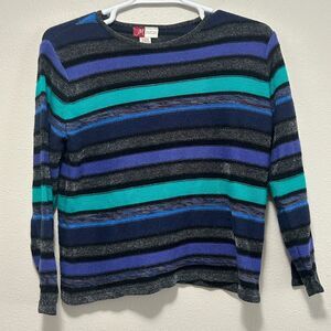 JM Collection Women's Sweater L Multicolor Knit Texture Size Women Long Sleeve